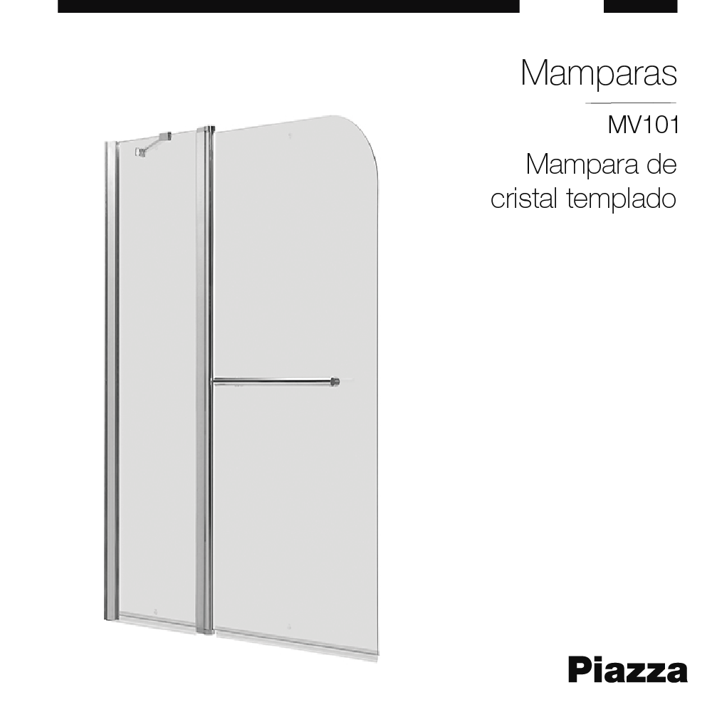 MAMPARA DE CRISTAL TEMPLADO 1200MM x 1400MM ESPESOR:5mm. REB PIAZZA [MV101]