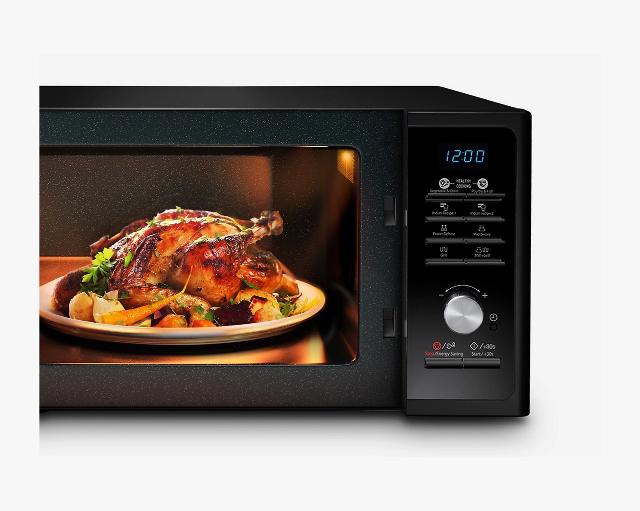 MICROONDAS SAMSUNG 23LTS - INTERIOR CERÁMICO, CON GRILL - NEGRO [MG23F3K3TAK]