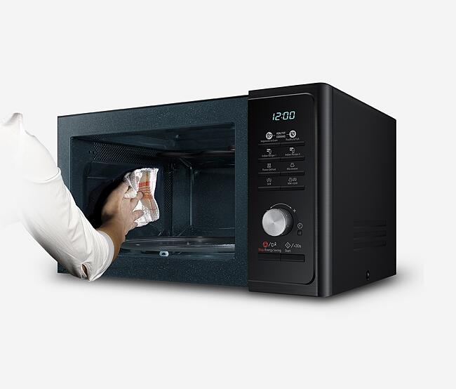 MICROONDAS SAMSUNG 23LTS - INTERIOR CERÁMICO, CON GRILL - NEGRO [MG23F3K3TAK]