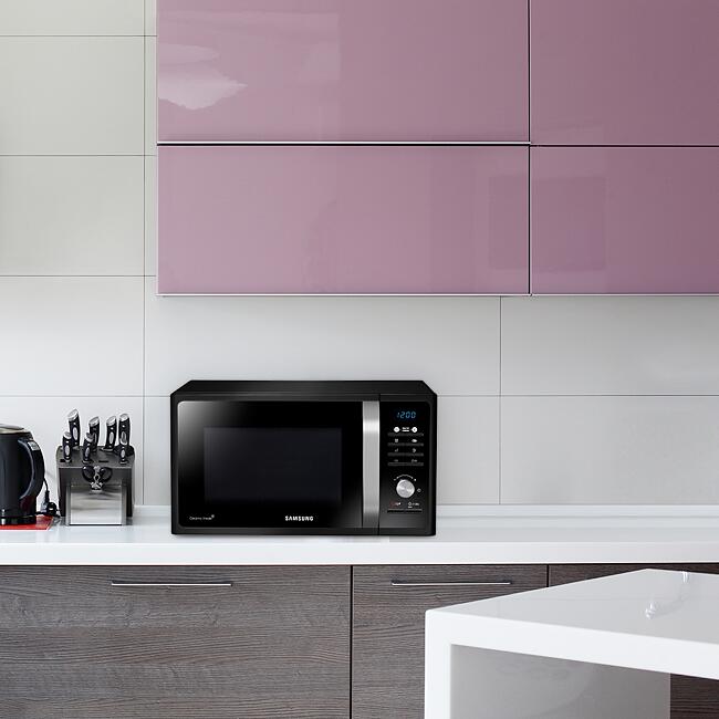 MICROONDAS SAMSUNG 23LTS - INTERIOR CERÁMICO, CON GRILL - NEGRO [MG23F3K3TAK]