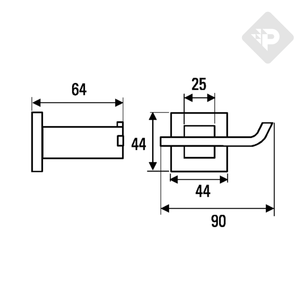 ACCESORIO PERCHA GEOMETRY NEGRO -  HIDROMET [2852NEGR]