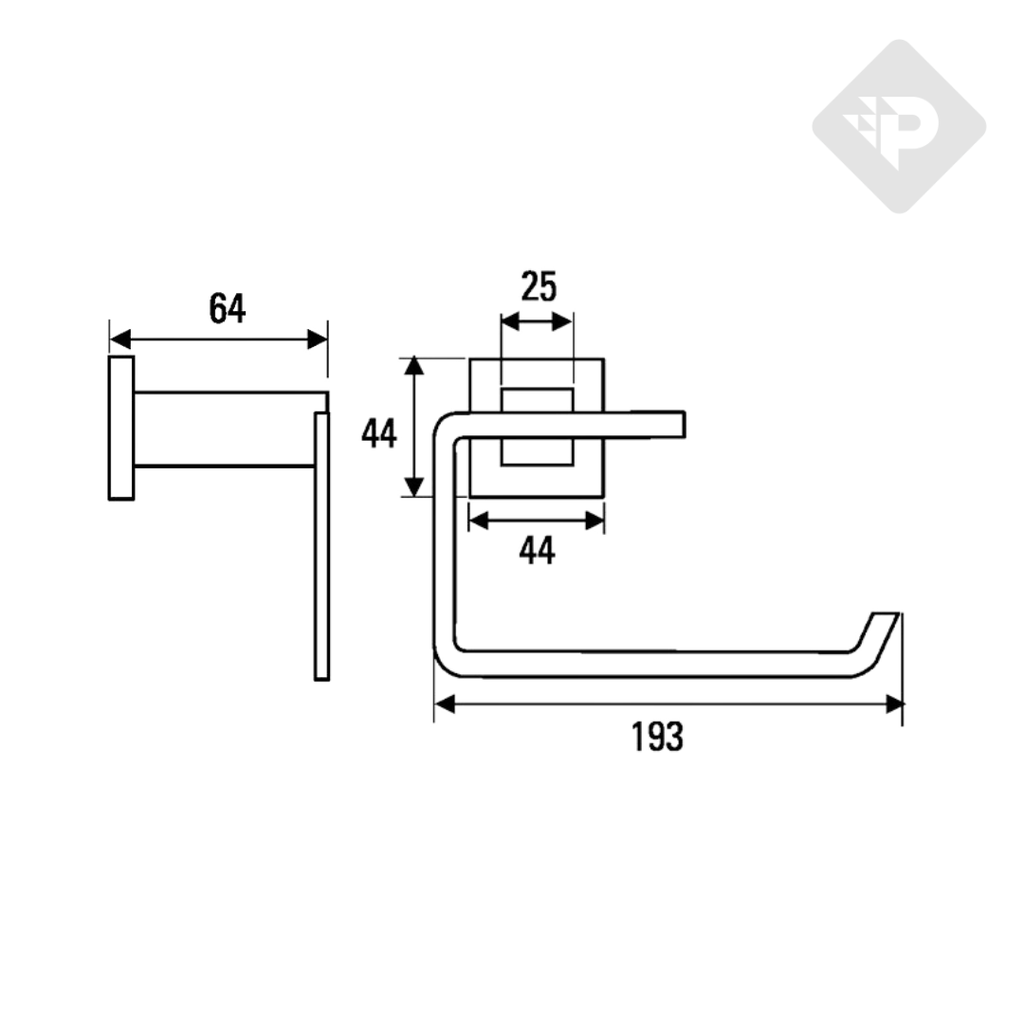 ACCESORIO TOALLERO ARGOLLA GEOMETRY NEGRO -  HIDROMET [2843NEGR]