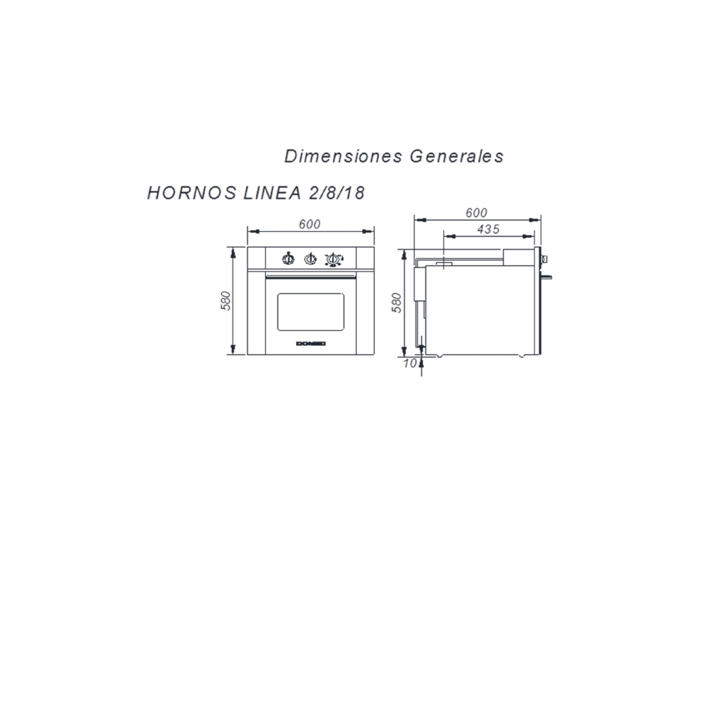 HORNO MULTIGAS CON GRILL ELÉCTRICO HXRTS18 - CON LUZ, TIMER DIGITAL, SPIEDO Y TERMOSTATO - 60CMX60CM  -ACERO INOXIDABLE - DOMEC [62212]