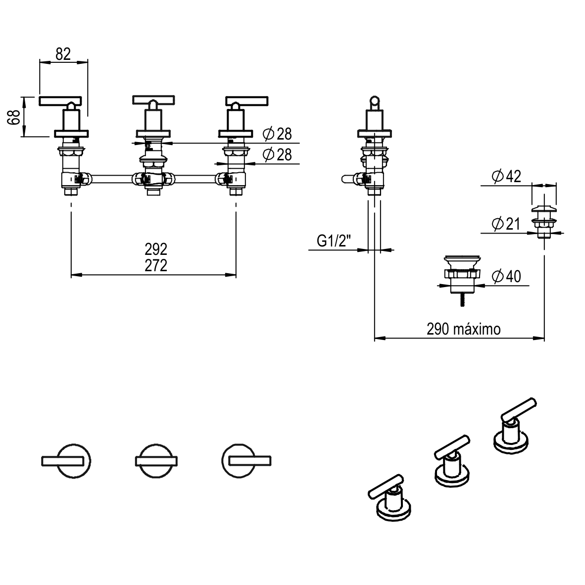 GRIFERIA BIDET SUN LEVER HIDROMET - CROMO - 10 AÑOS DE GARANTIA [4507CRCR]