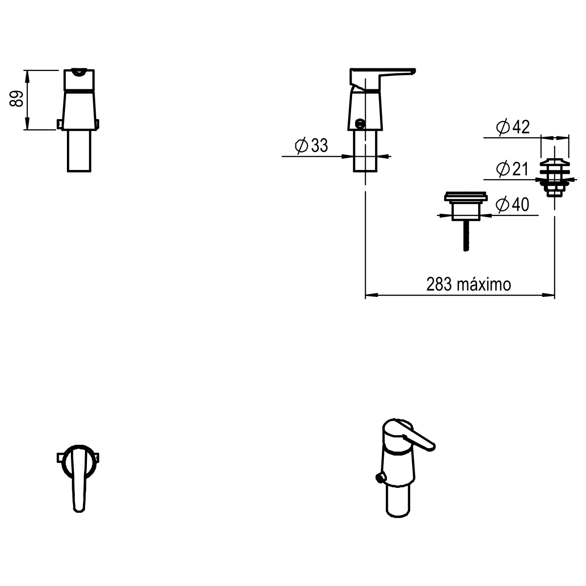 GRIFERIA BIDET CON TRANSFERENCIA MONOCOMANDO FLAT HIDROMET - CROMO - 10 AÑOS DE GARANTIA [8402CRCR]