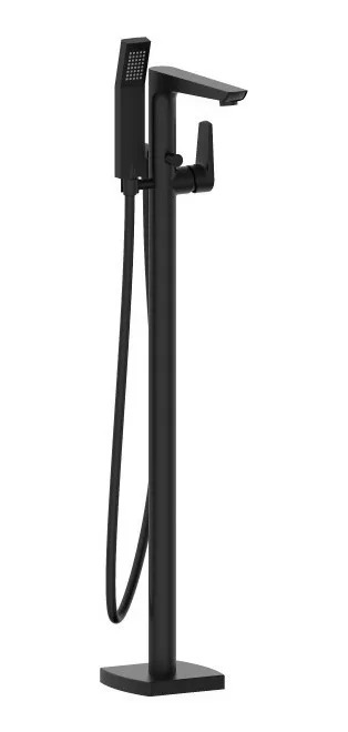 GRIFERÍA MONOCOMANDO TERME DE PISO CON DUCHADOR PARA BAÑERA ISLA NEGRO - PIAZZA [54010NE]