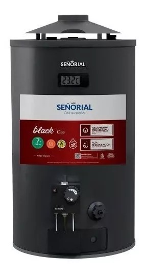 TERMOTANQUE MULTIGAS BLACK 30l PARA COLGAR/APOYAR CONEXIÓN SUPERIOR/INFERIOR - SEÑORIAL [TSBG-30]