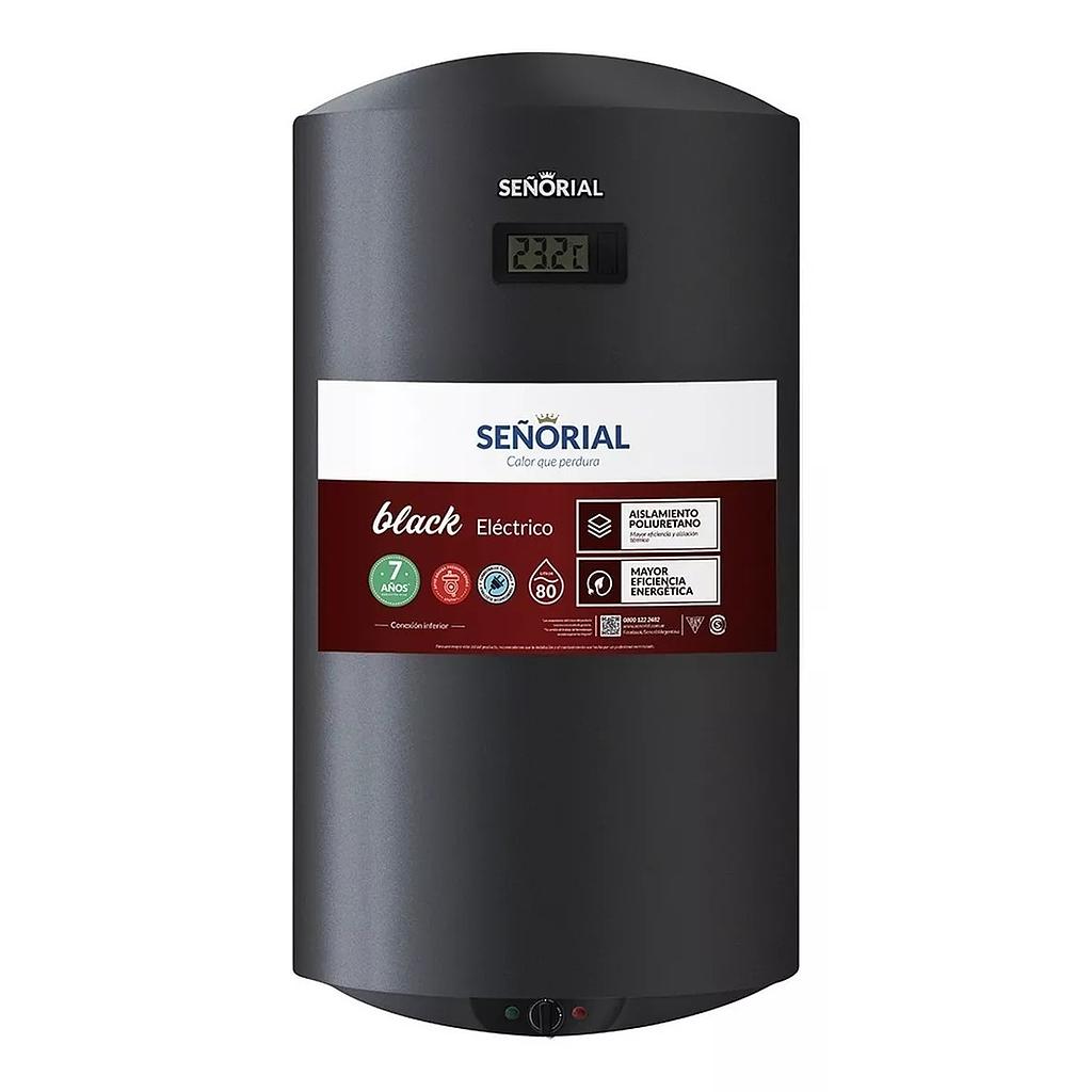 TERMOTANQUE ELÉCTRICO BLACK 80l 220v PARA COLGAR/APOYAR CONEXIÓN INFERIOR - SEÑORIAL [TSBE-80]