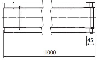 EXTENSIÓN TUBO Ø100/150 M-H L1000 CONDENSACIÓN - PEISA [10001554]
