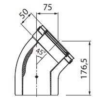 CODO Ø100/150 45° M-H OPTIMA CONDENS - PEISA [10001555]