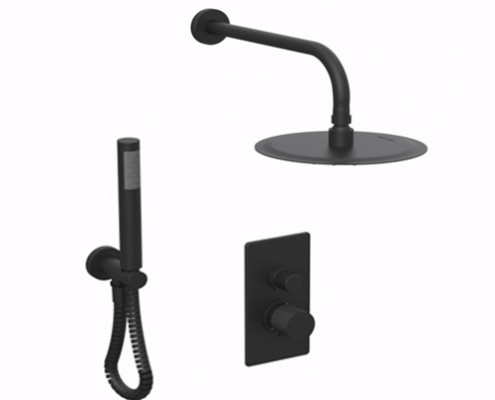 DUCHA DE 2 VIAS MONOCOMANDO TEXTURE NEGRO - HIDROMET - 10 AÑOS DE GARANTÍA [9812NEGR]