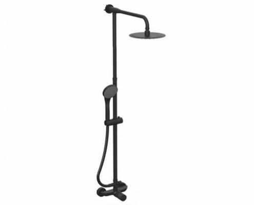 DUCHA EXTERIOR MONOCOMANDO CON TRANSFERENCIA TEXTURE CROMO - HIDROMET - 10 AÑOS DE GARANTÍA [9805NEGR]