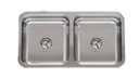PILETA DOBLE CC 37 - SOPAPA 
AMERICANA -  ACERO 430 304 - JOHNSON [CC 37]