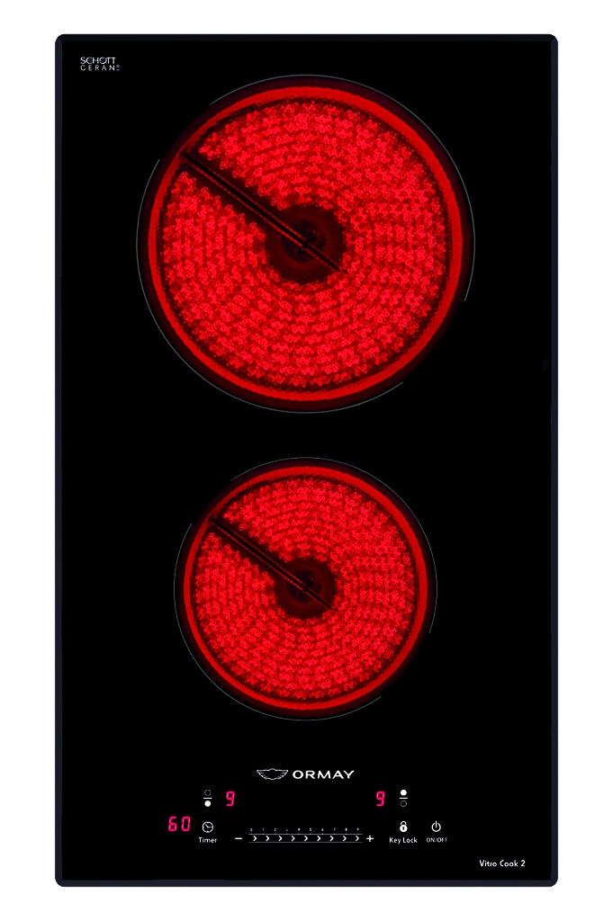 ANAFE ELÉCTRICO VITROCERÁMICO 2 HORNALLAS - 30CM- ORMAY [VITRO COOK 2]