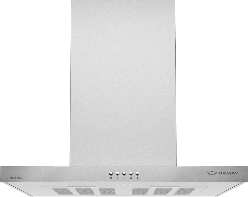 CAMPANA DE PARED 60CM - LUZ LED - 3 VELOCIDADES - ACERO INOXIDABLE - ORMAY [INOX C603]