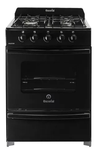COCINA A GAS LICUADO MASTER CLASSIC - 4 HORNALLAS 56 CM NEGRO - ESCORIAL  [MASCL56NL]