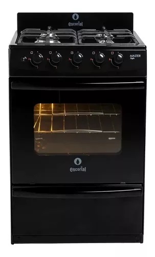 COCINA  MASTER STYLE 4 HORNALLAS 56 CM NEGRO - ESCORIAL [MASST56N]