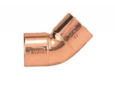 CURVA DE COBRE 45° Ø 1/2" - PARA SOLDAR