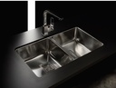 PILETA DOBLE QUADRA Q76 - ACERO 304 - JOHNSON [Q 76]