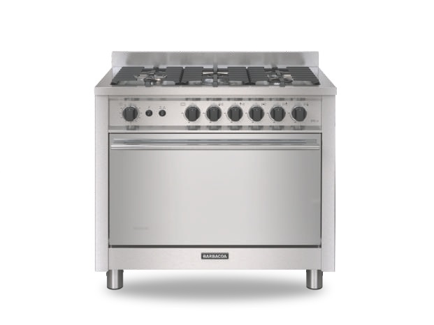 COCINA MULTIGAS 5 HORNALLAS - TRES NIVELES DE COCIÓN - VIDRIO DOBLE  TEMPLADO- REJILLAS DE FUNDICIÓN ESMALTADAS  -  CAPACIDAD: 110 LTS - ORMAY [B-90 LE]