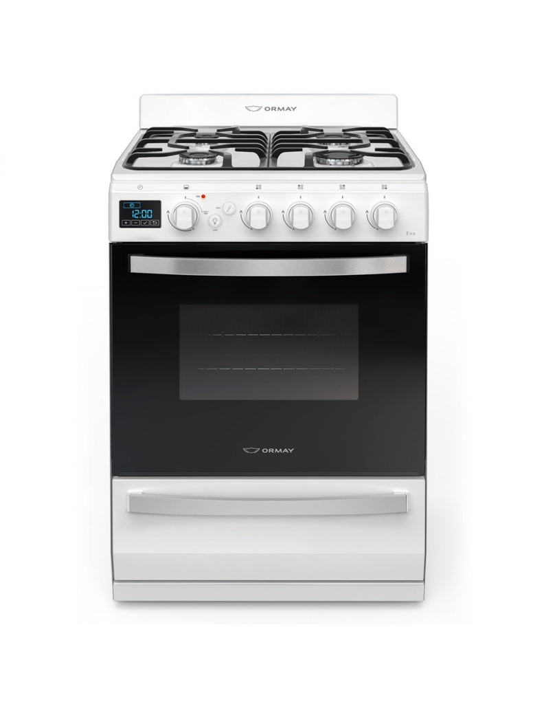 COCINA EVO MULTIGAS 4 HORNALLAS CON REJILLAS DIVIDIDAS  - EFICIENCIA ENERGÉNITCA A+ - BLANCO - ORMAY 