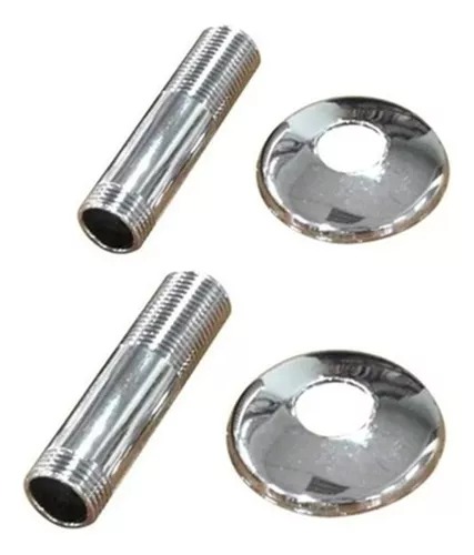 JUEGO DE 2 NIPLES + 2 ROSETAS CROMADAS - PEISA [10001312]