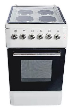 COCINA ELÉCTRICA 4 HORNALLAS CON TAPA DE VIDRIO 50 CM - BLANCO - KACEMASTER [OE-