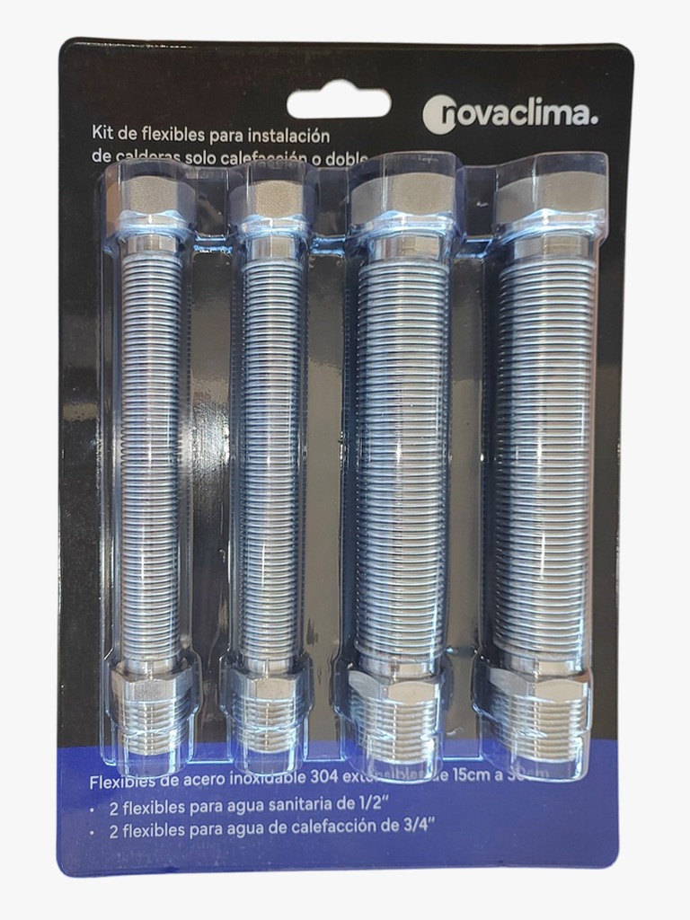 KIT DE FLEXIBLES EXTENSIBLES PARA CONEXION DE AGUA CALDERAS DUAL- 15cm/30cm - NOVA CLIMA