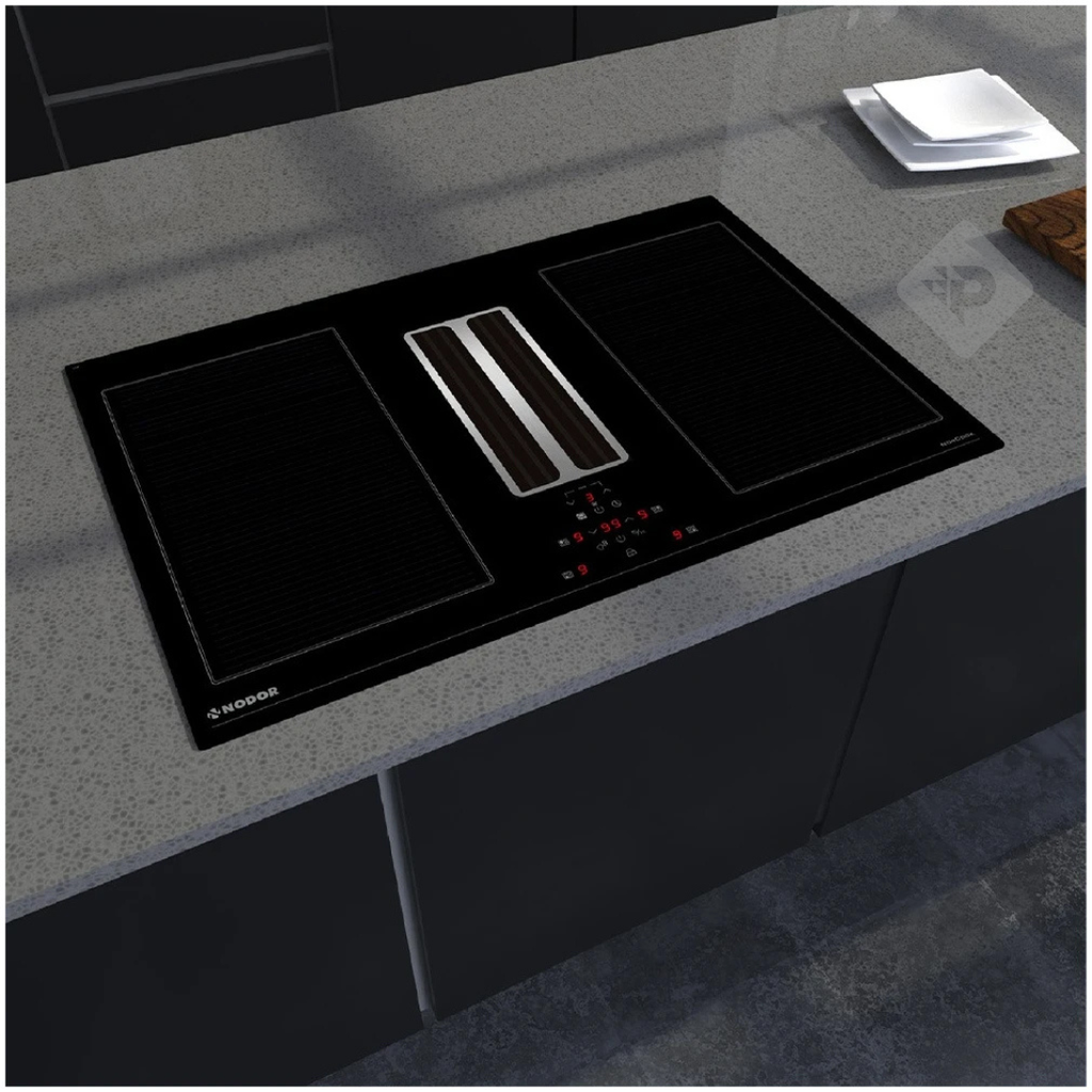 ANAFE DE INDUCCION DE 4 ZONAS CON EXTRACTOR NEGRO DE 77cm - NODOR [ISN7220BK]