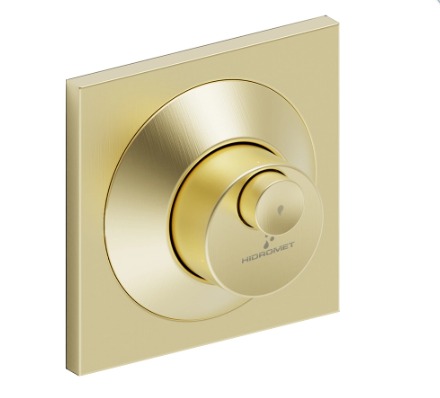 VÁLVULA DESCARGA INODORO CUADRADA CON CORTE DOBLE ACCION GOLD- HIDROMET - [943GOLD]