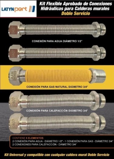 KIT FLEXIBLES CONEXIONES GAS Y AGUA DOBLE SERVICIO - LP [26010119]