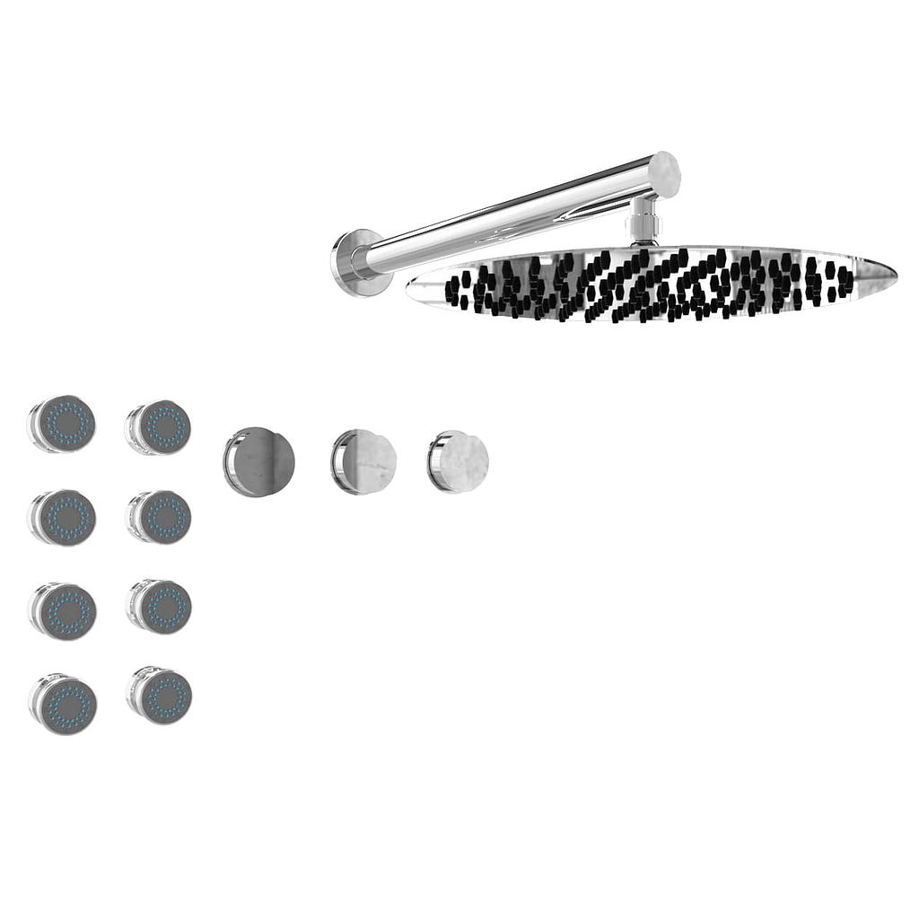 GRIFERÍA DUCHA 2 VIAS BICOMANDO CON TRANSFERENCIA Y ESCOCESA LUXURY CROMO - HIDROMET - 10 AÑOS DE GARANTÍA [15067CRCR]