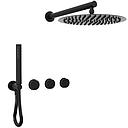 GRIFERÍA DUCHA 2 VIAS BICOMANDO CON TRANSFERENCIA Y DUCHADOR LUXURY NEGRO - HIDROMET - 10 AÑOS DE GARANTÍA [15053NEGR]