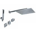 GRIFERÍA DUCHA 2 VIAS BICOMANDO CON TRANSFERENCIA Y DUCHADOR BLOCK PLANE CROMO - HIDROMET - 10 AÑOS DE GARANTÍA [34053CRCR]