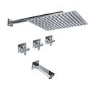 GRIFERÍA DUCHA BICOMANDO CON TRANSFERENCIA BLOCK CRUZ CROMO - HIDROMET - 10 AÑOS DE GARANTÍA [03403CRCR]