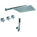 GRIFERÍA DUCHA 2 VIAS BICOMANDO CON TRANSFERENCIA Y DUCHADOR BLOCK CRUZ CROMO - HIDROMET - 10 AÑOS DE GARANTÍA [03463CRCR]