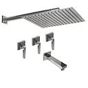 GRIFERÍA DUCHA BICOMANDO CON TRANSFERENCIA BLOCK LEVER CROMO - HIDROMET - 10 AÑOS DE GARANTÍA [03408CRCR]