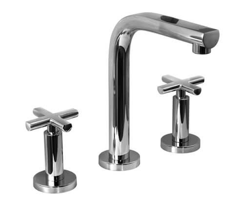 GRIFERÍA LAVATORIO BICOMANDO FLAT CRUZ CROMO - HIDROMET - 10 AÑOS DE GARANTÍA [84101CRCR]