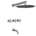 GRIFERÍA DUCHA BICOMANDO CON TRANSFERENCIA FLAT CRUZ CROMO - HIDROMET - 10 AÑOS DE GARANTÍA [84103CRCR]