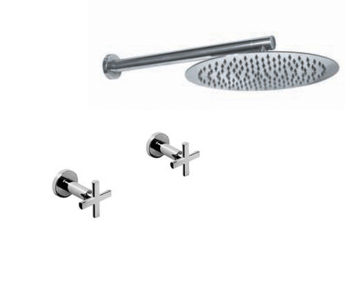 GRIFERÍA DUCHA BICOMANDO SIN TRANSFERENCIA FLAT CRUZ CROMO - HIDROMET - 10 AÑOS DE GARANTÍA [84104CRCR]