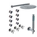 GRIFERÍA DUCHA 3 VIAS BICOMANDO CON TRANSFERENCIA , ESCOCESA Y DUCHADOR FLAT CRUZ CROMO - HIDROMET - 10 AÑOS DE GARANTÍA [84146CRCR]