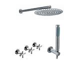 GRIFERÍA DUCHA 2 VIAS BICOMANDO CON TRANSFERENCIA Y DUCHADOR FLAT CRUZ CROMO - HIDROMET - 10 AÑOS DE GARANTÍA [84155CRCR]