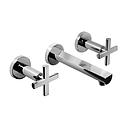 GRIFERÍA LAVATORIO DE PARED BICOMANDO FLAT CRUZ CROMO - HIDROMET - 10 AÑOS DE GARANTÍA [84180CRCR]