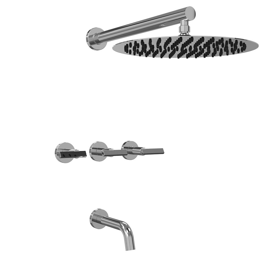 GRIFERÍA DUCHA BICOMANDO CON TRANSFERENCIA FLAT LEVER CROMO - HIDROMET - 10 AÑOS DE GARANTÍA [84108CRCR]