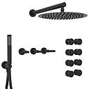 GRIFERÍA DUCHA 3 VIAS BICOMANDO CON TRANSFERENCIA , ESCOCESA Y DUCHADOR FLAT LEVER NEGRO - HIDROMET - 10 AÑOS DE GARANTÍA [84147NEGR]