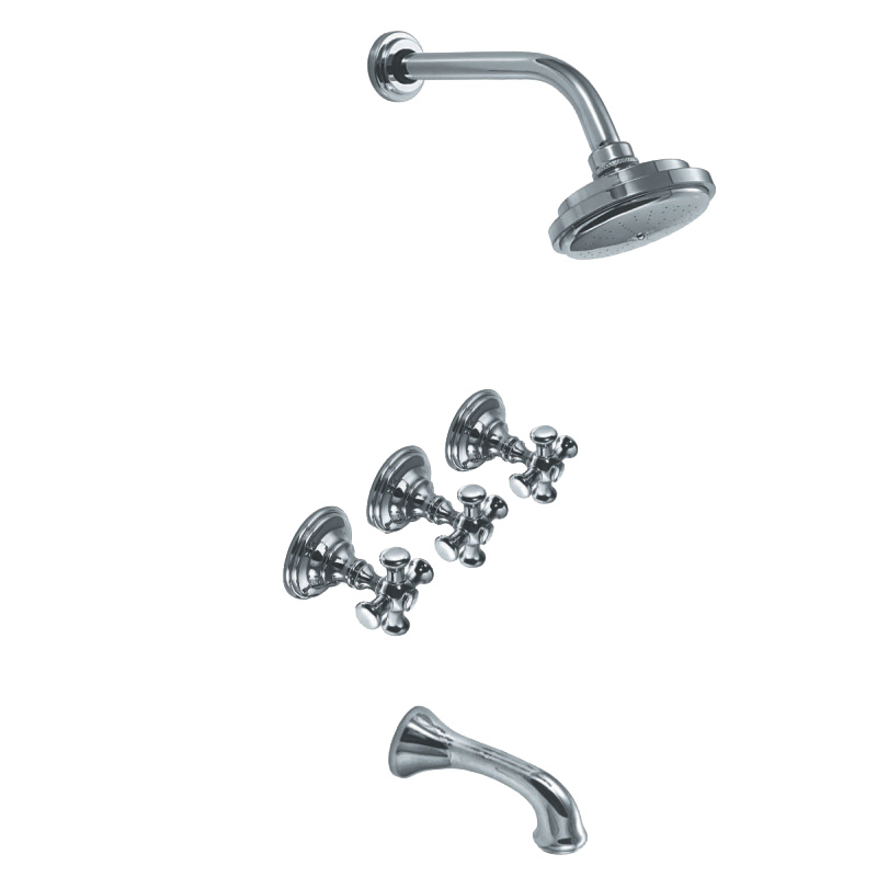 GRIFERÍA DUCHA BICOMANDO CON TRANSFERENCIA BEVERLY CRUZ CROMO - HIDROMET - 10 AÑOS DE GARANTÍA [00403CRCR]