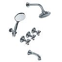 GRIFERÍA DUCHA 3 VIAS BICOMANDO CON DUCHADOR BEVERLY CRUZ CROMO - HIDROMET - 10 AÑOS DE GARANTÍA [00405CRCR]