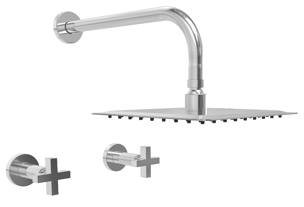 GRIFERÍA DUCHA BICOMANDO SIN TRANSFERENCIA LOOK CRUZ CROMO - HIDROMET - 10 AÑOS DE GARANTÍA [31104CRCR]