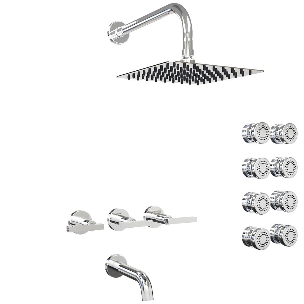 GRIFERÍA DUCHA 3 VIAS BICOMANDO CON ESCOCESA LOOK LEVER CROMO - HIDROMET - 10 AÑOS DE GARANTÍA [31145CRCR]