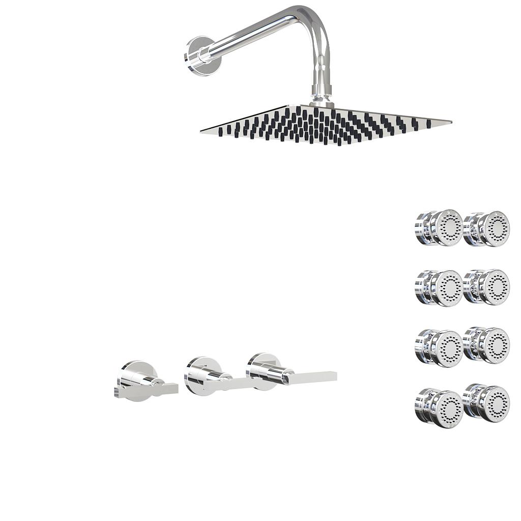 GRIFERÍA DUCHA 2 VIAS BICOMANDO CON ESCOCESA LOOK LEVER CROMO - HIDROMET - 10 AÑOS DE GARANTÍA [31167CRCR]